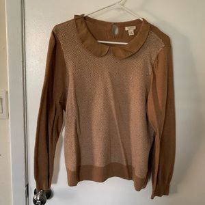 J Crew XL Peter Pan collar sweater in brown